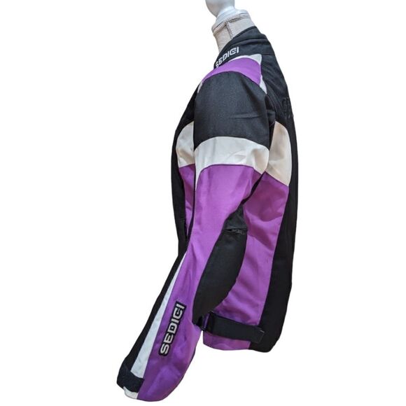Sedici Federico Armored Performance Motorcycle Jacket Purple/Black/White Sz S/M - Picture 4 of 11